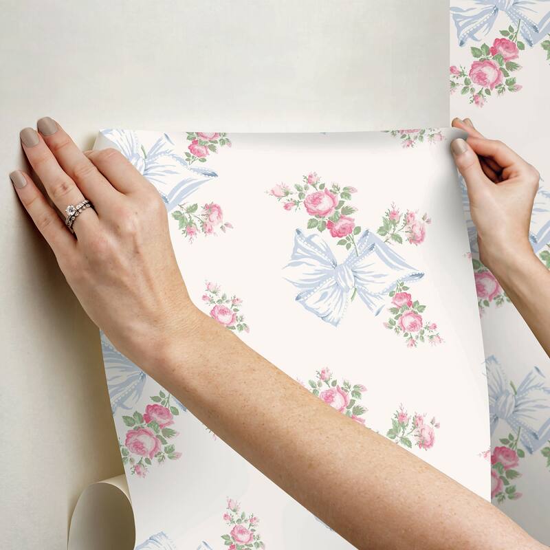 LoveShackFancy Rosa Beaux Pastel Blue Peel and Stick Wallpaper