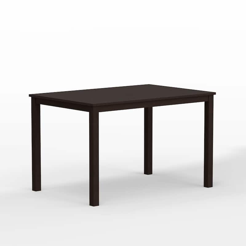 5-Piece Dining Set, 48" Rectangle Wood Table and Slat Back Chairs