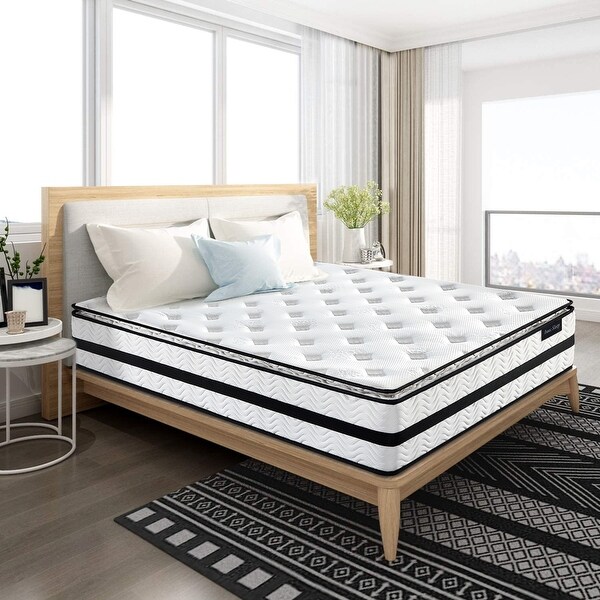 Isaac Sleep 12 in. Medium Hybrid Pillow Top Queen Mattress Bed