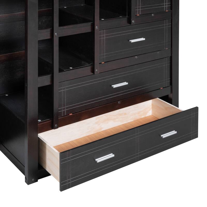 Full-Over-Full Staircase Bunk Bed with Pull-Out Twin Trundle and 4-Drawer Storage by Harper&Bright Designs