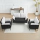 preview thumbnail 5 of 28, Two-Tone Upholstered Accent Chair with Wrapped Armrests