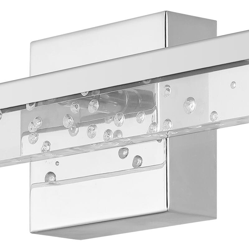 Baxter 22" 1-Light Modern Contemporary 360-Degree Rotatable Iron/Seeded Acrylic Integrated LED Vanity Light, by JONATHAN Y