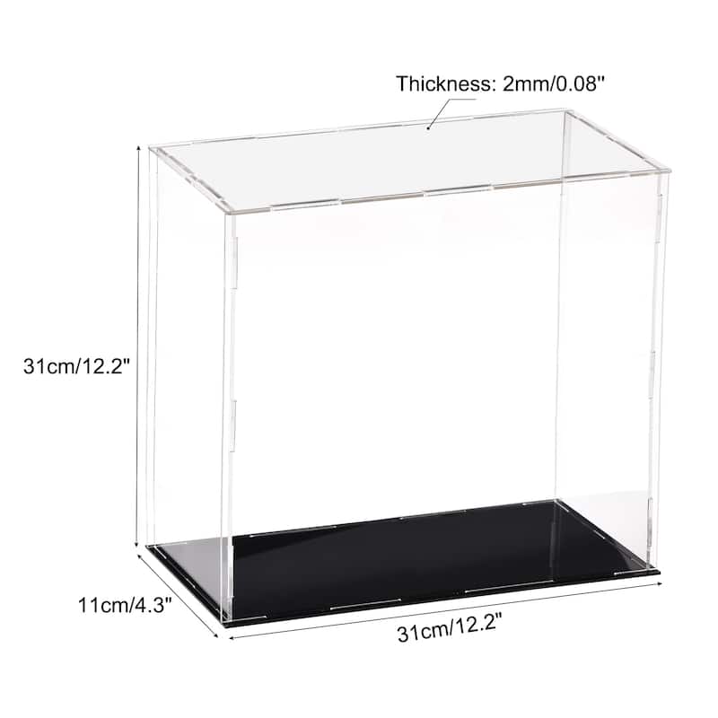 Acrylic Display Case Box Dustproof Showcase Cube Collectibles Show Box - 11.8x3.9x11.8 inch
