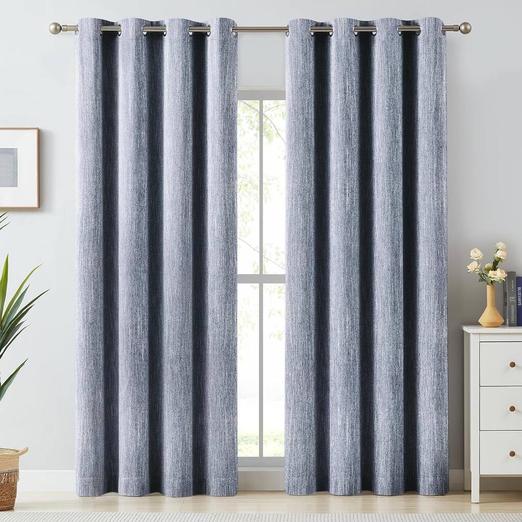 Cotton Room Darkening Blackout Curtains Thermal Insulated