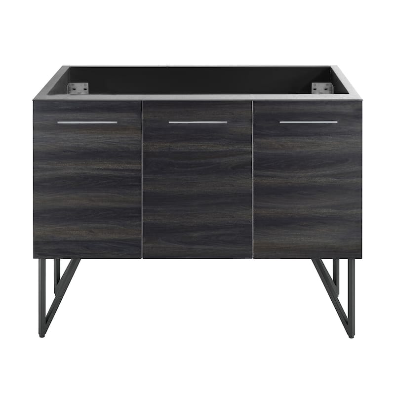 Swiss Madison SM-BV224-C Annecy 48" Single Free Standing Vanity - Black Walnut / Black - Walnut Finish