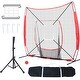 preview thumbnail 3 of 19, 7x7 ft Baseball Softball Practice Net with Carry Bag and Strike Zone Batting tee + red ball