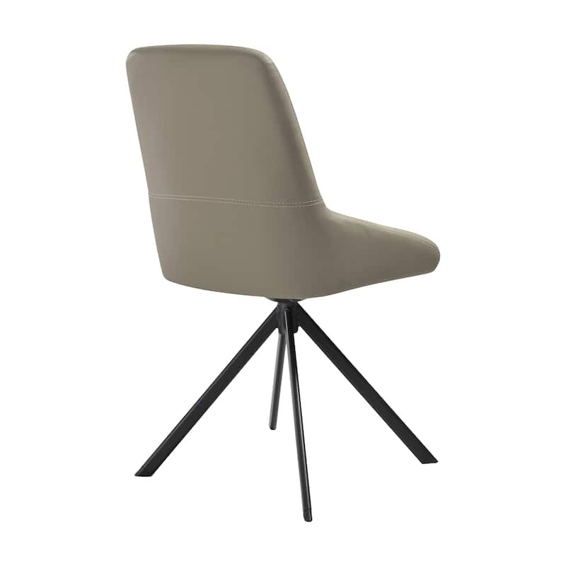 Maverick Swivel Upholstered Dining Chair with Black Metal Legs - Set of 2