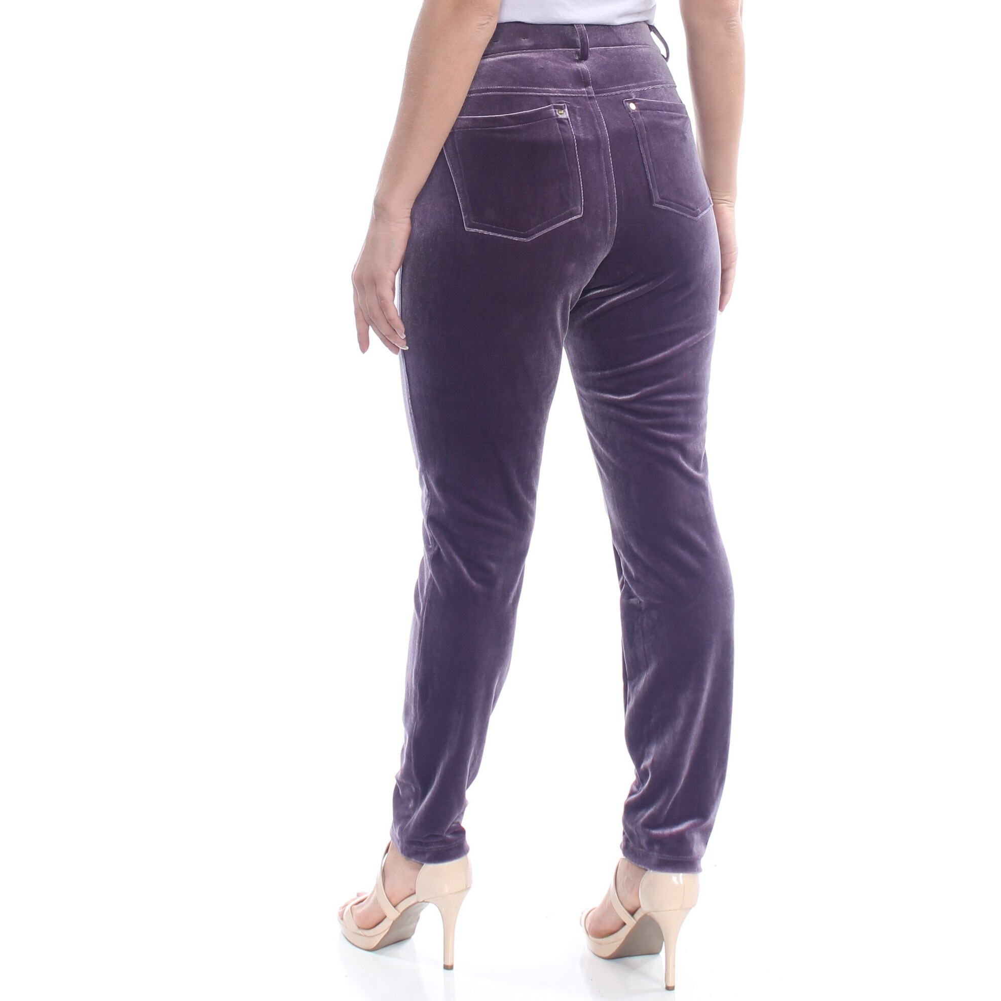 purple velvet pants womens