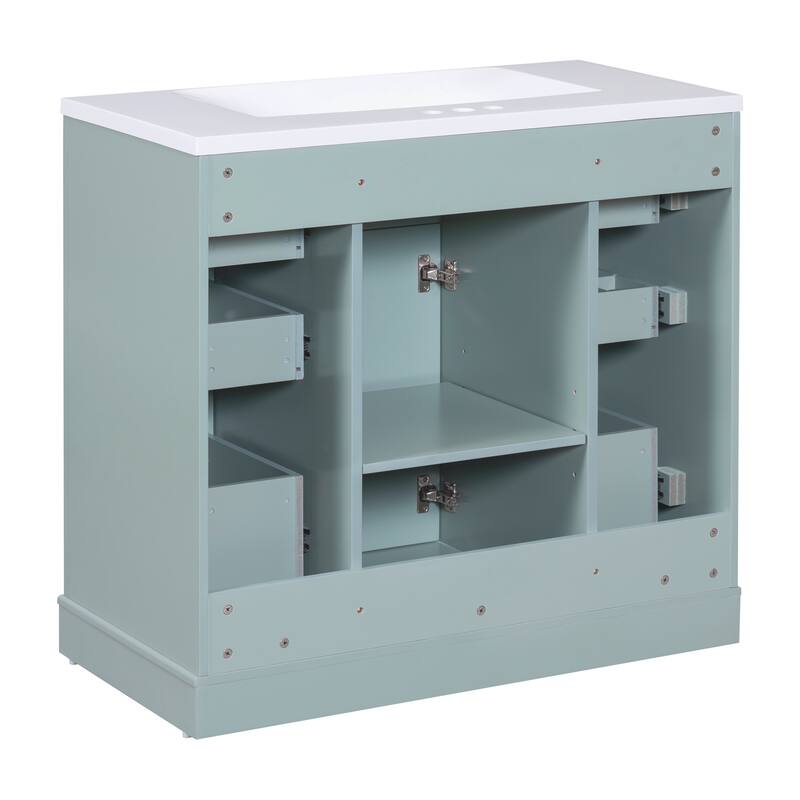 Bathroom Vanity with Sink Combo, One Cabinet and Six Drawers