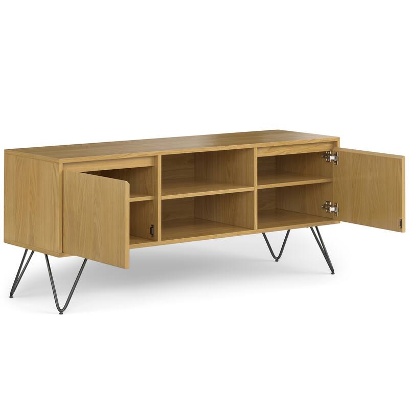 WYNDENHALL Moreno 60 inch Wide Industrial TV Media Stand For TVs up to 65 inches - 60"w x 18"d x 25" h