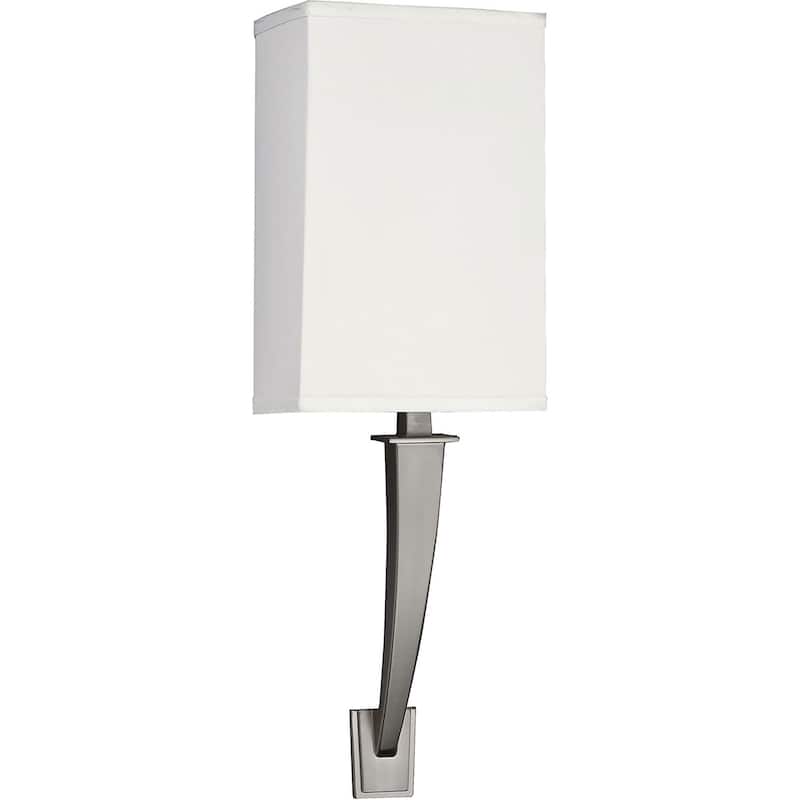 Sheridan 19-inch Satin Nickel LED Wall Sconce, Linen Acrylic Shade - Satin Nickel