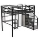 preview thumbnail 24 of 22, Full Size Metal Loft Bed with Wardrobe, Built-in Wood Tabletop Desk, Storage Shelves and Storage Stairs for Bedroom
