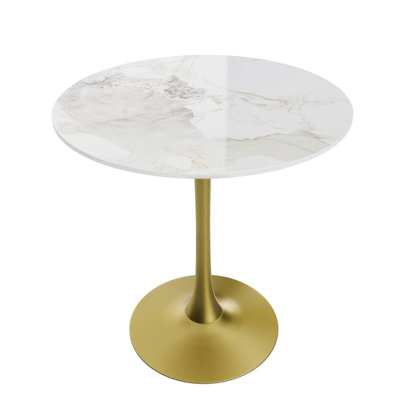 Kitchen Dining Table Marble Tabletop Round Modern Sintered Stone Bar Bistro Table - Cold Jadiete