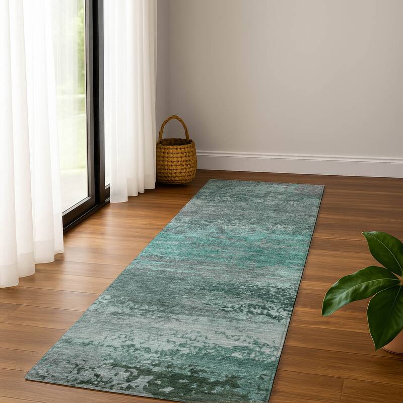 Premium Washable Super Soft Modern Casual Mayfield Rug - Teal - 2'3" x 7'6"