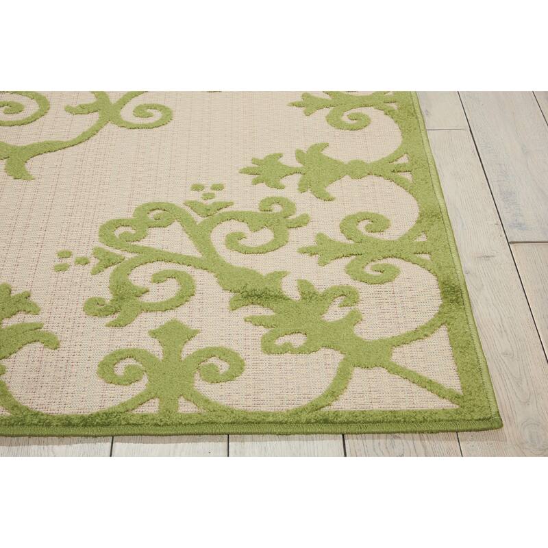 Nourison Aloha Modern Medallion Scroll Indoor / Outdoor Area Rug