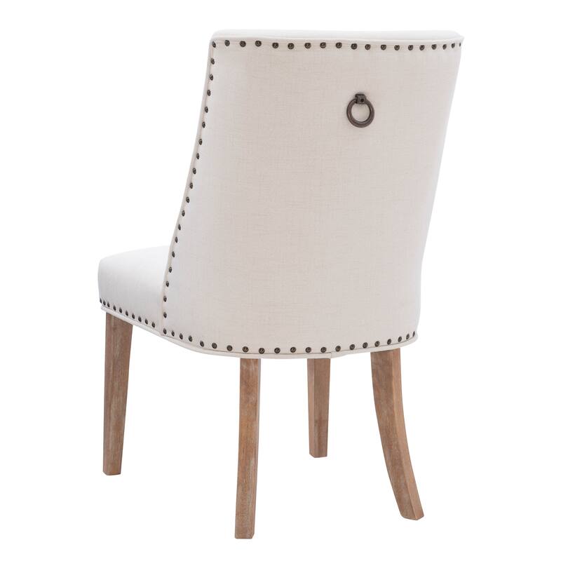 Linon Allard Modern Dining Chairs with Natural Legs (Set of 2)