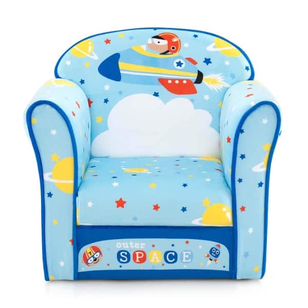 slide 2 of 11, Costway Kid's Sofa Chair Toddler Upholstered Armchair Wooden Frame - See Details Navy - See Details