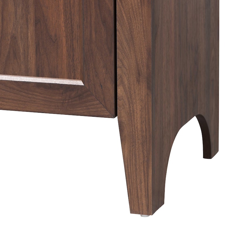 Hayes Wood Cabinet with Arch Top - Mid-Century Modern Display Piece with Soft-Close Doors for Living Room or Hallway
