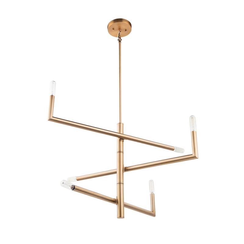 Brio Lighting Optical 6 Light Adjustable Chandelier