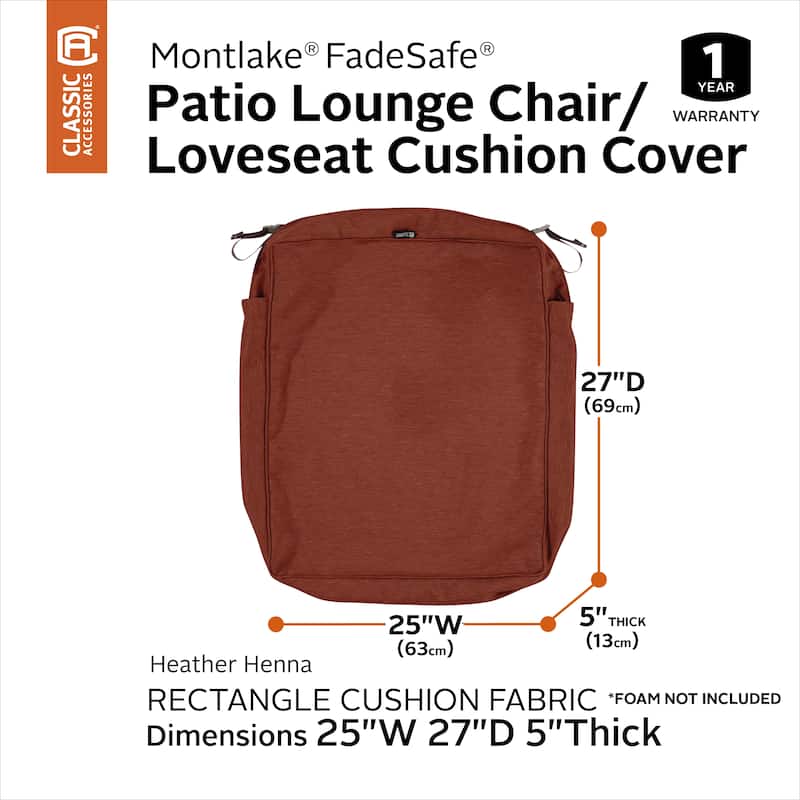 Classic Accessories Montlake Water-Resistant Outdoor Cushion Slip Cover