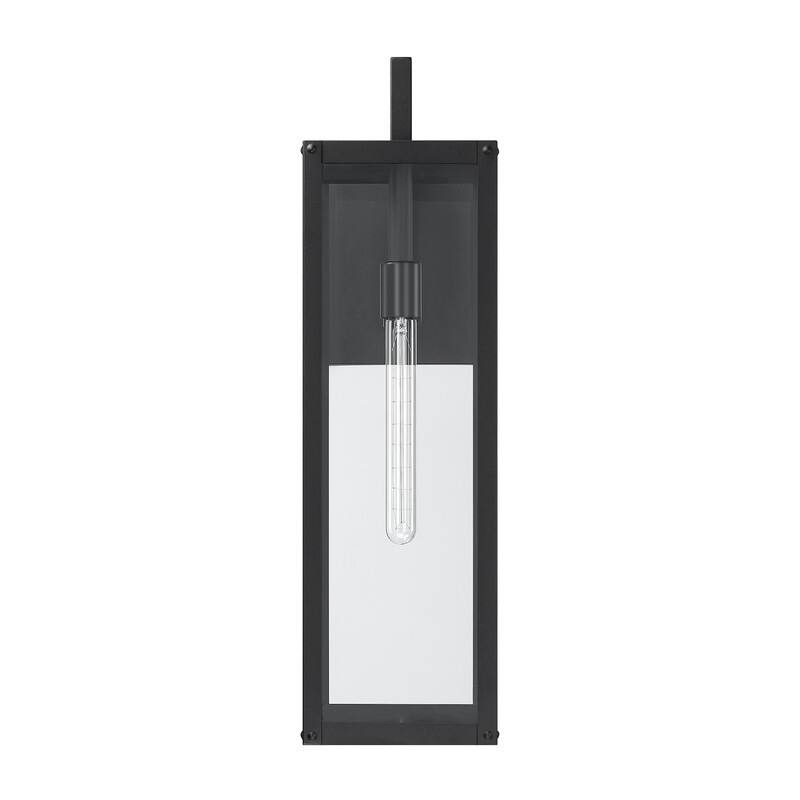 Black Modern Outdoor Wall Sconce Light - 25 in. H