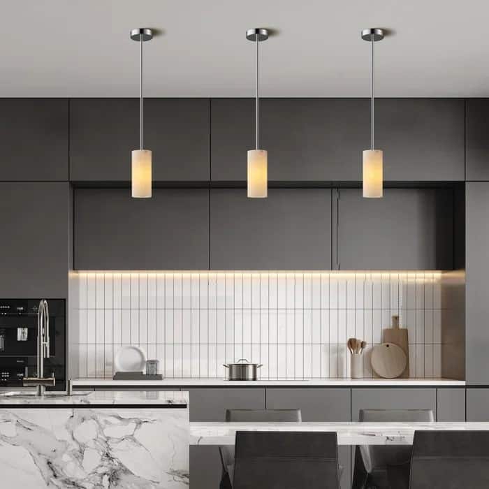 Dimmable LED Solid Brass Pendant Light with Spanish Alabaster Shade