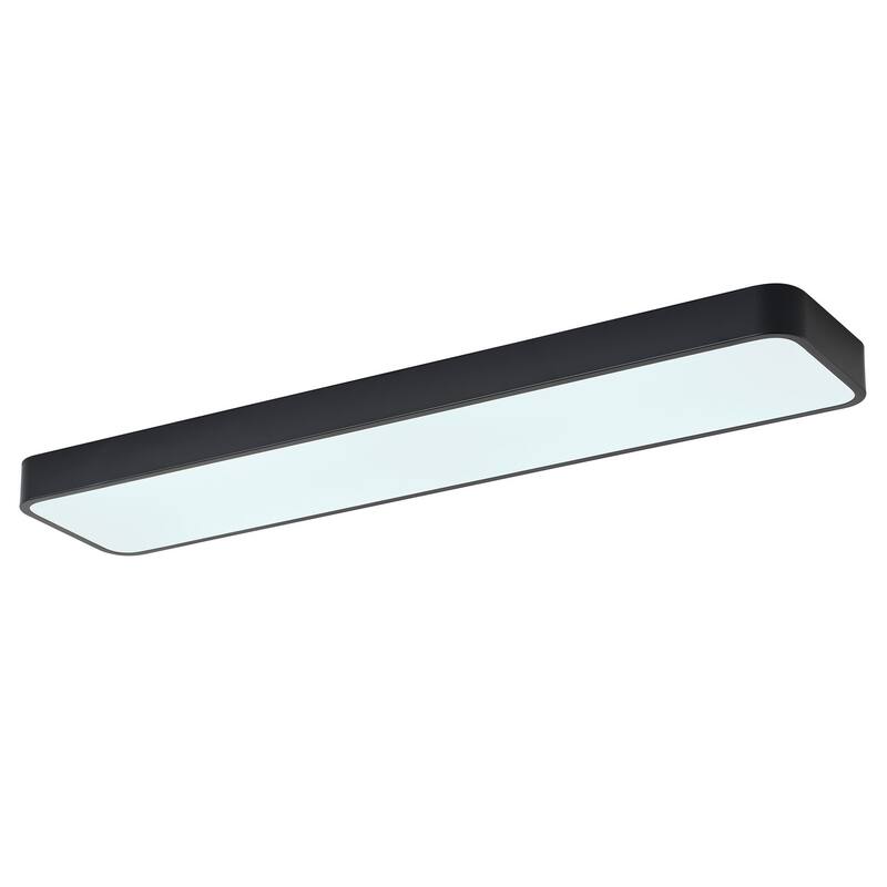 Modern Matte Black LED Flush Mount Ceiling Light 48W for Kitchen Living Room Bedroom - N/A