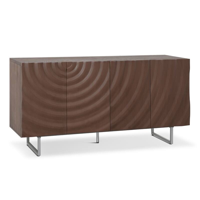 Christopher Knight Home - Oliver 60" Sideboard with Textured Doors and Adjustable Shelves