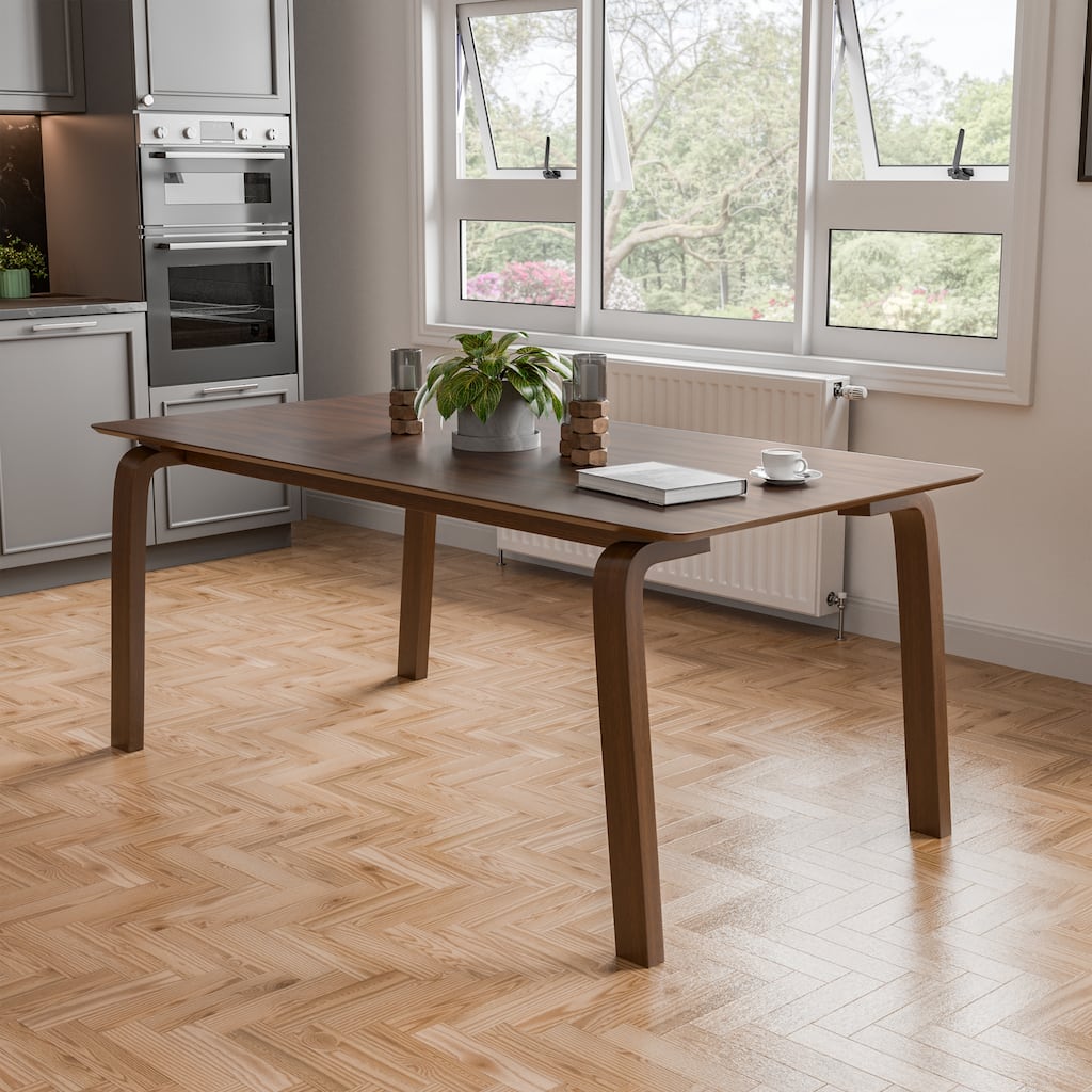 Furniture of America Beau I Mid-century Walnut 71-inch Wood Rectangle Dining Table