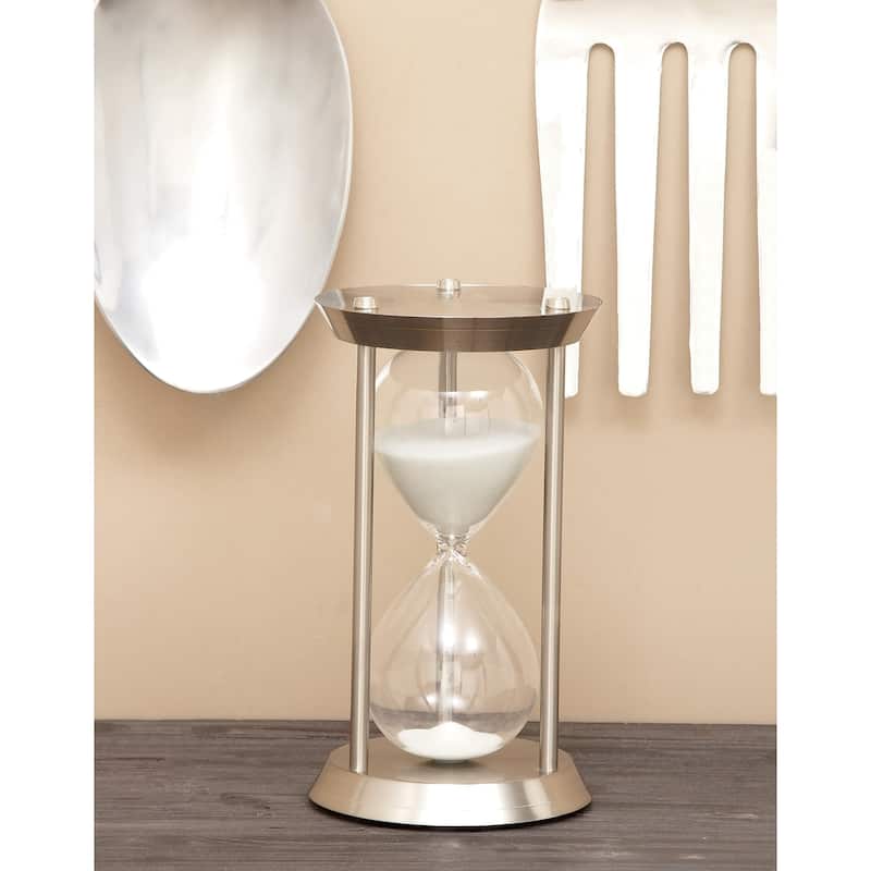 Metal Hourglass Sand Timer - Silver - Roche River Decor