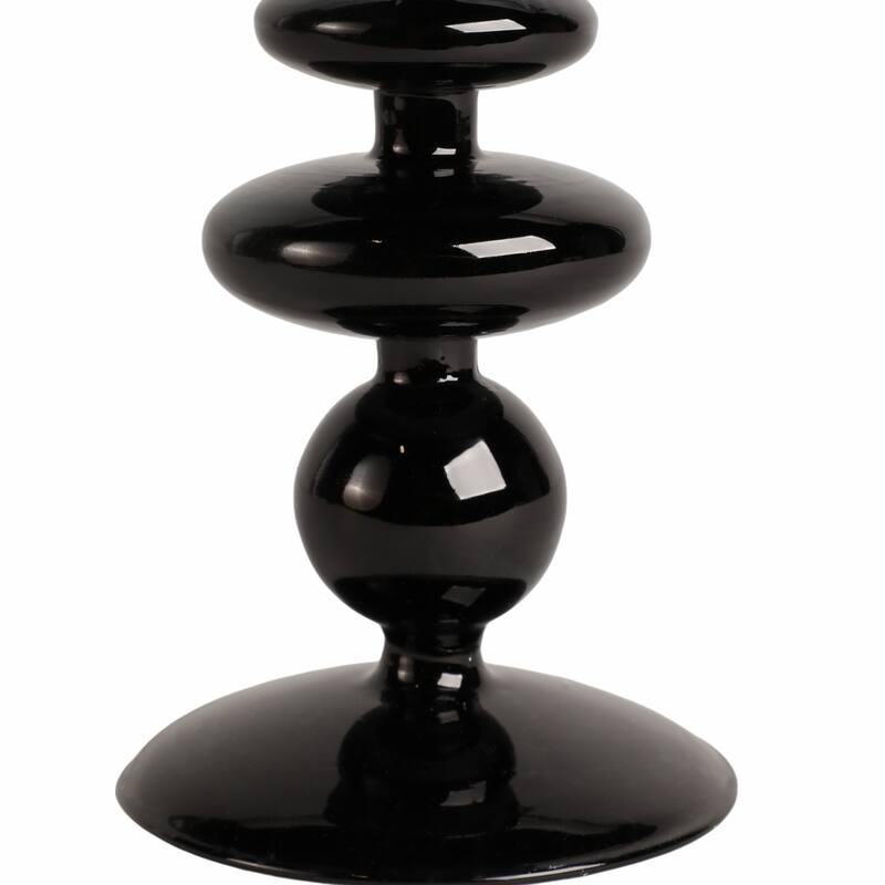 Modern Bubble Glass Candle Holder with Rounded Accent Base