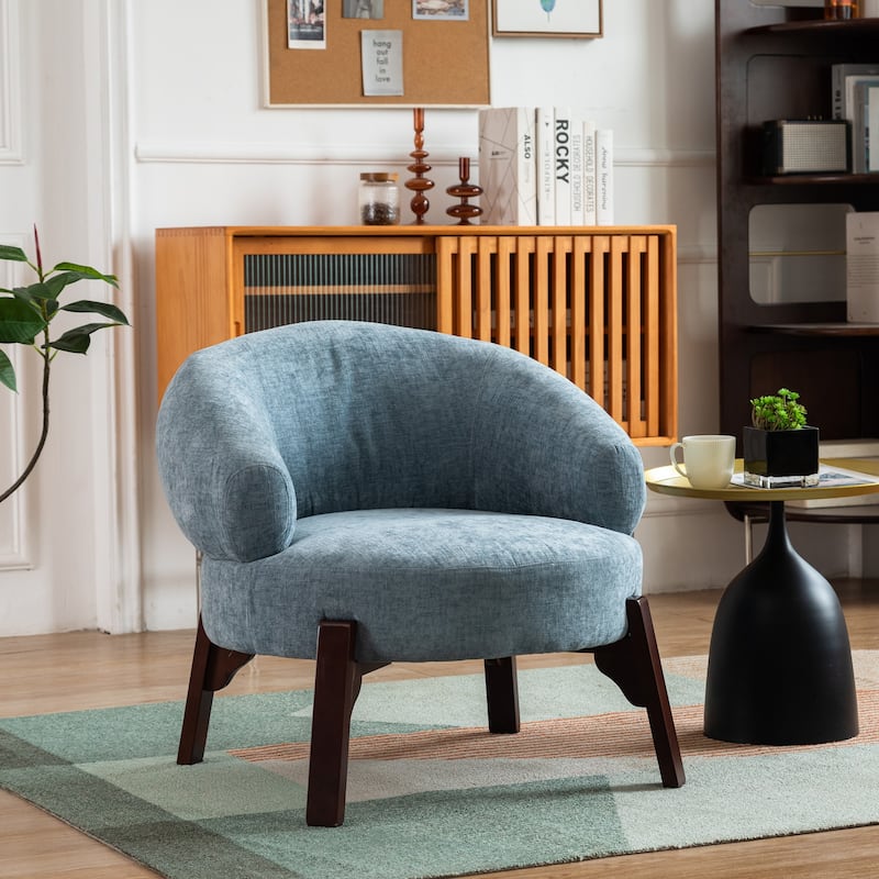 XINMICS Modern Accent Chair Upholstered Armchair for Living Room, Bedroom - Blue