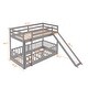 preview thumbnail 46 of 47, Twin Over Twin Bunk Bed with Low Slide and Built-in Ladder, White