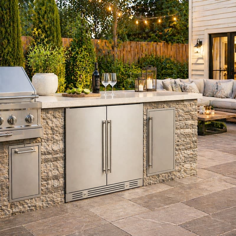 Yeego Outdoor/ Indoor 30" Wide 80 Cans Professional Beverage Cooler, Built-in/ Freestanding Fridge