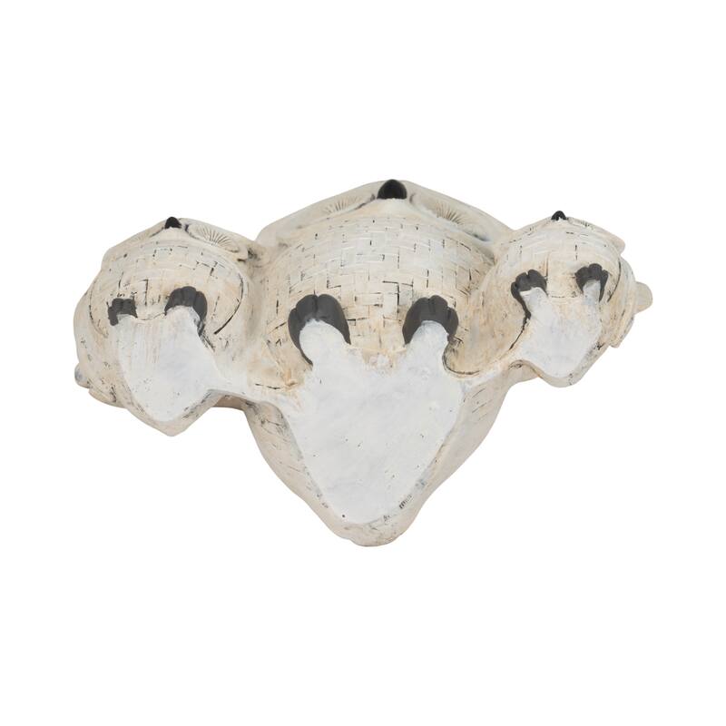 Sagebrook Home Polyresin 9-inch Owl Family Statue, Ivory and Black