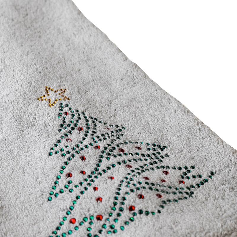Sparkles Home Rhinestone Christmas Tree Hand Towel