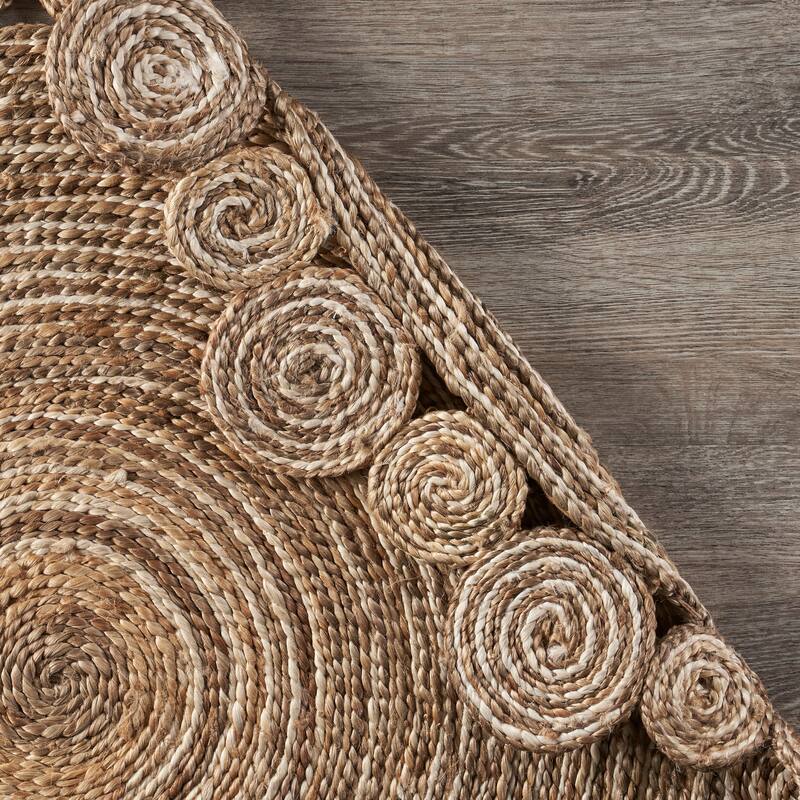 Sevita Organic Jute Spiral Area Rug, Bleach and Natural