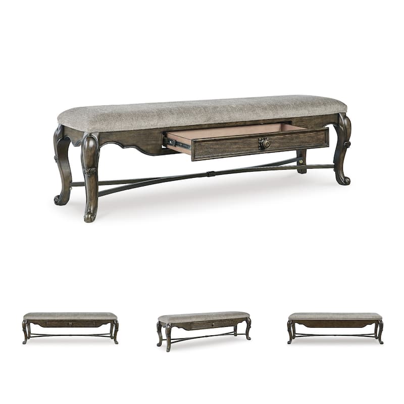 Signature Design by Ashley Maylee Dark Brown 63" Dining Bench - 63.25"W x 17.5"D x 20.25"H