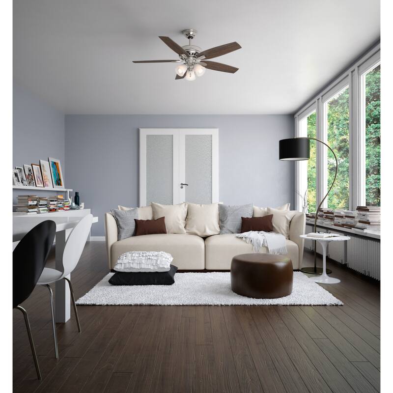 Hunter 52" Newsome Ceiling Fan with 3-Light LED Light Kit and Pull Chain - Traditional