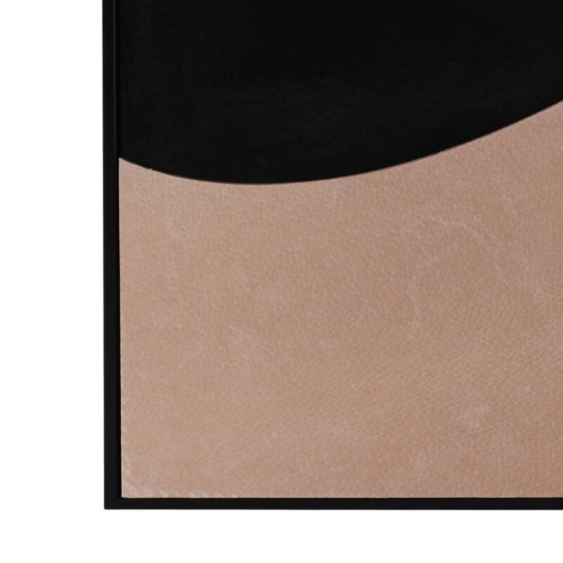 Leather Suede Wall Art Abstract Shapes (Set of 4) - 20" Brown/Black