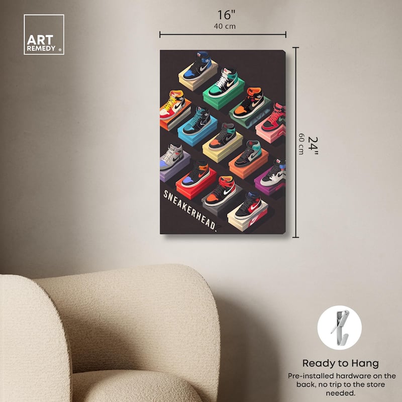 Sneaker Collection Dreams Canvas by Art Remedy, Gallery Wrapped