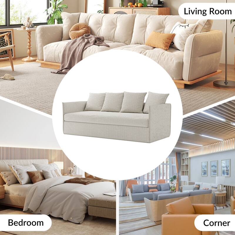 Gottfried 80" Slipcovered Sofa with Two Slipcovers by HULALA HOME