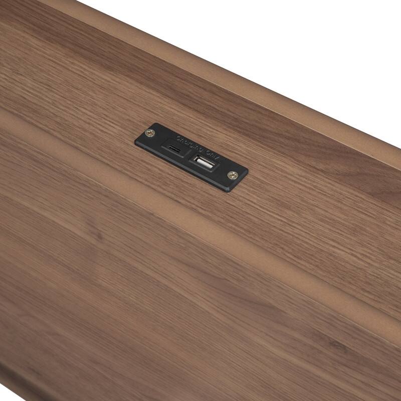 Modern Design Wooden Twin Size Platform Bed Frame with USB Ports