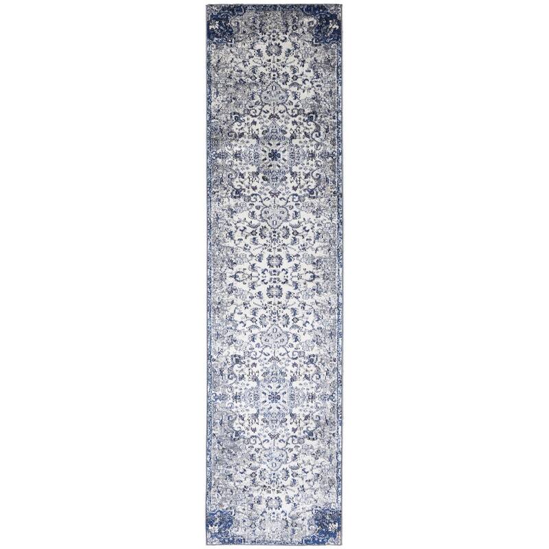 Xixuj Power Loomed Distressed Floral Stain Resistant Area Rug By HomeRoots - 10' Runner