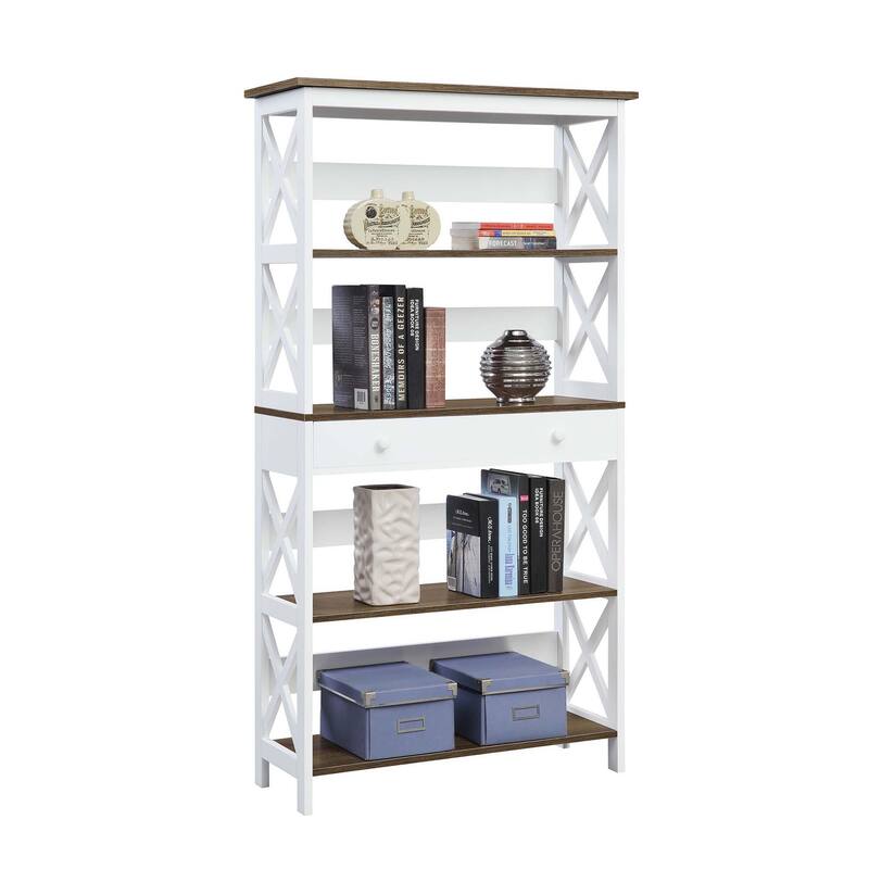 Convenience Concepts Oxford 5 Tier Bookcase with Drawer