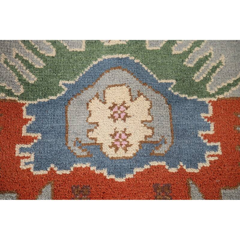 All-Over Oushak Oriental Area Rug Hand-Knotted Wool Carpet - 9'0" x 11'10"