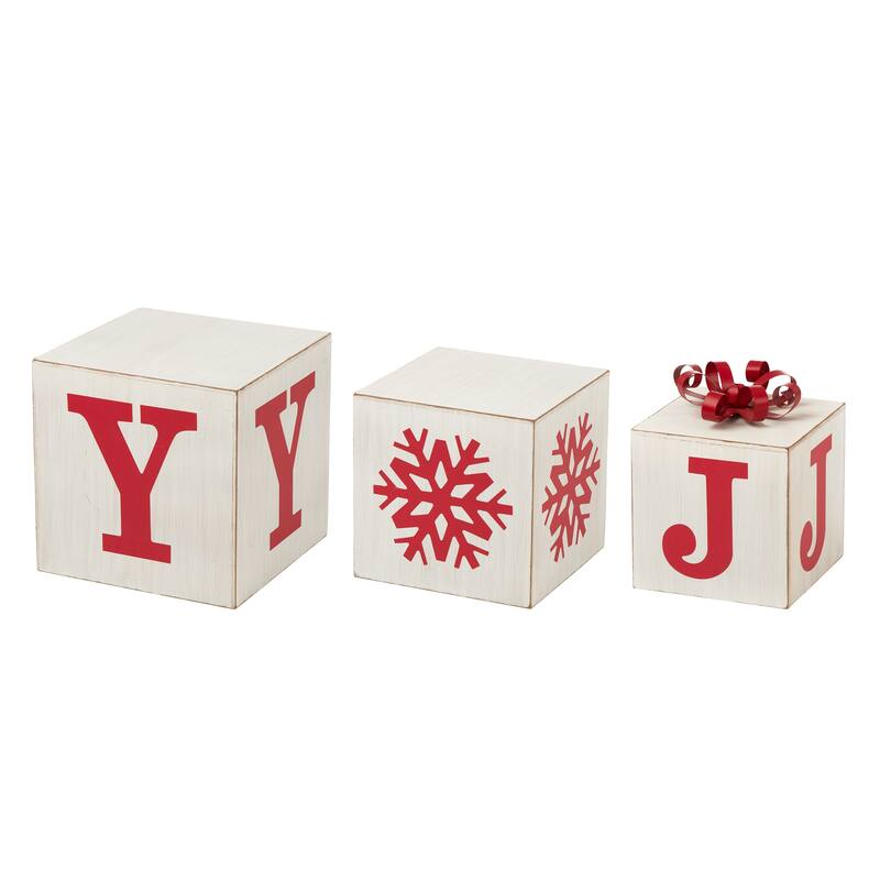 Glitzhome Fall Christmas Wooden Nested Box Porch Decor