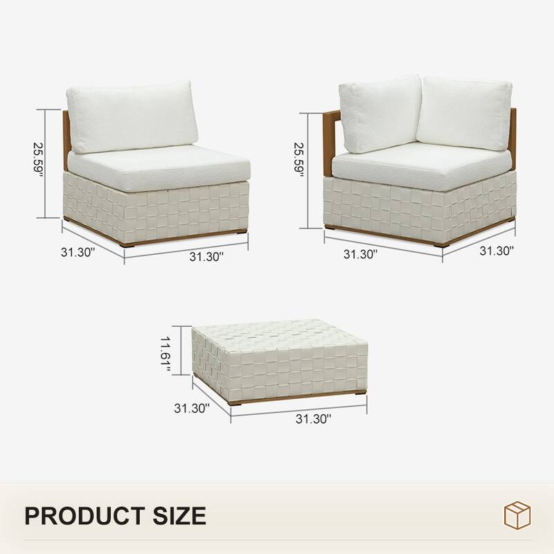 PURPLE LEAF GLFSF White sofa Outdoor Couch for Yard Porch Deck Patio Conversation Sets