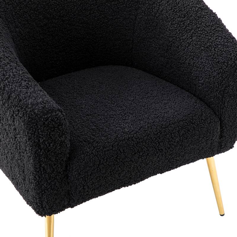 Rovigo Modern Upholstered Living Room Chair Barrel Chair with Metal Legs Set of 2 by HULALA HOME
