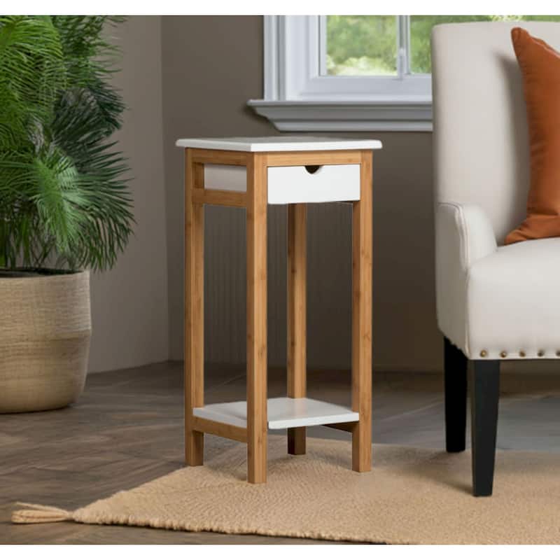 2 Tier Solid Bamboo Frame Plant Stand